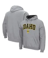 Men's Colosseum Heathered Gray Idaho Vandals Arch and Logo Pullover Hoodie