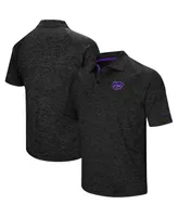 Men's Colosseum Black Kansas State Wildcats Down Swing Polo Shirt