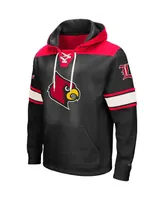 Men's Colosseum Black Louisville Cardinals 2.0 Lace-Up Logo Pullover Hoodie