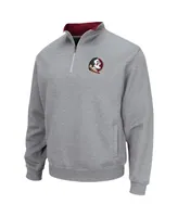 Men's Colosseum Heathered Gray Florida State Seminoles Tortugas Team Logo Quarter-Zip Jacket