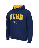 Men's Colosseum Navy Uc Santa Barbara Gauchos Arch And Logo Pullover Hoodie