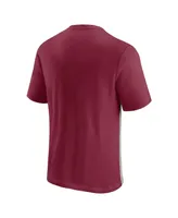 Men's Fanatics Burgundy, Heathered Gray Washington Football Team Colorblock T-shirt