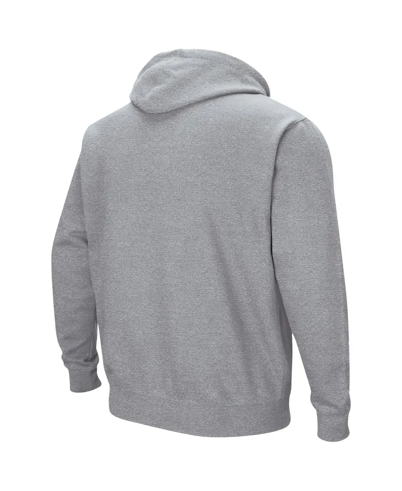 Men's Colosseum Heathered Gray New Mexico Lobos Arch and Logo Pullover Hoodie