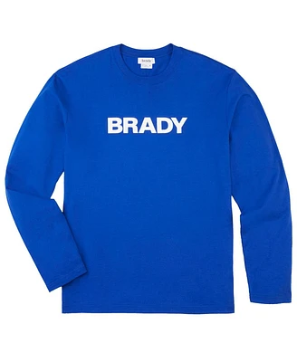 Men's Brady Brady Blue Wordmark Long Sleeve T-shirt