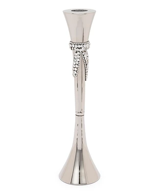 8" Candlestick with Knot Center - Silver
