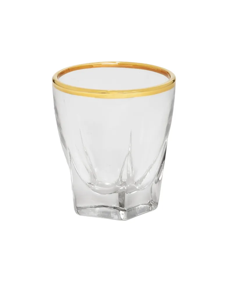 JoyJolt Hue Colored Double Old Fashion Whiskey Glass Tumbler - 10 oz - Set of 6