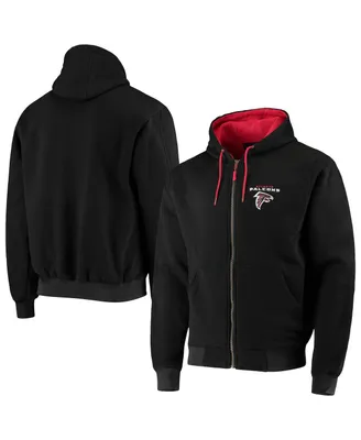 Men's Dunbrooke Black Atlanta Falcons Craftsman Thermal-Lined Full-Zip Hoodie