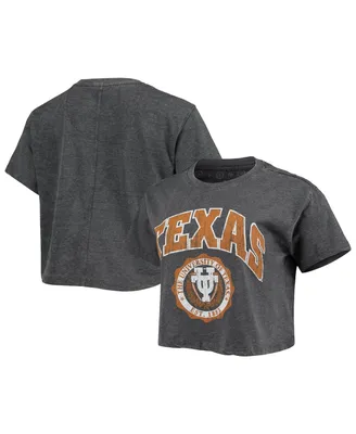 Women's Pressbox Texas Texas Longhorns Edith Vintage-Like Burnout Crop T-shirt