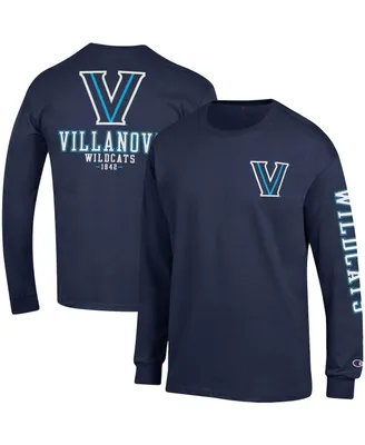 Men's Champion Navy Villanova Wildcats Team Stack Long Sleeve T-shirt