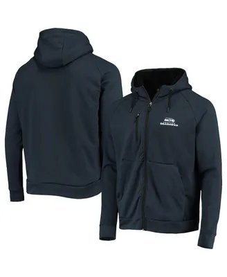 Men's Dunbrooke College Navy Seattle Seahawks Shag Tri-Blend Full-Zip Raglan Hoodie