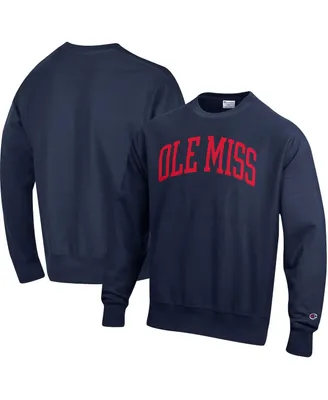 Men's Champion Navy Ole Miss Rebels Arch Reverse Weave Pullover Sweatshirt