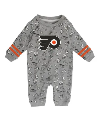 Infant Unisex Heathered Gray Philadelphia Flyers Gifted Player Long Sleeve Romper