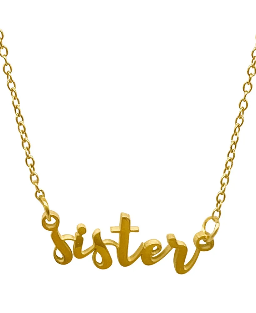 Adornia Cursive Sister Necklace