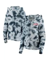 Women's New Era Navy England Patriots Tie Dye Fleece Full-Zip Hoodie