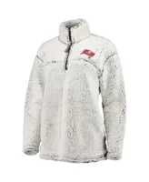 Women's G-iii 4Her by Carl Banks Gray Tampa Bay Buccaneers Sherpa Quarter-Zip Pullover Jacket