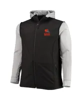 Men's Dunbrooke Black and Gray Cleveland Browns Big Tall Alpha Full-Zip Hoodie Jacket