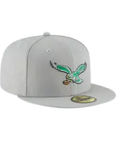 Men's New Era Gray Philadelphia Eagles Omaha Throwback 59Fifty Fitted Hat