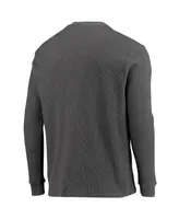 Men's Dunbrooke Heathered Gray Pittsburgh Steelers Logo Maverick Thermal Henley Long Sleeve T-shirt