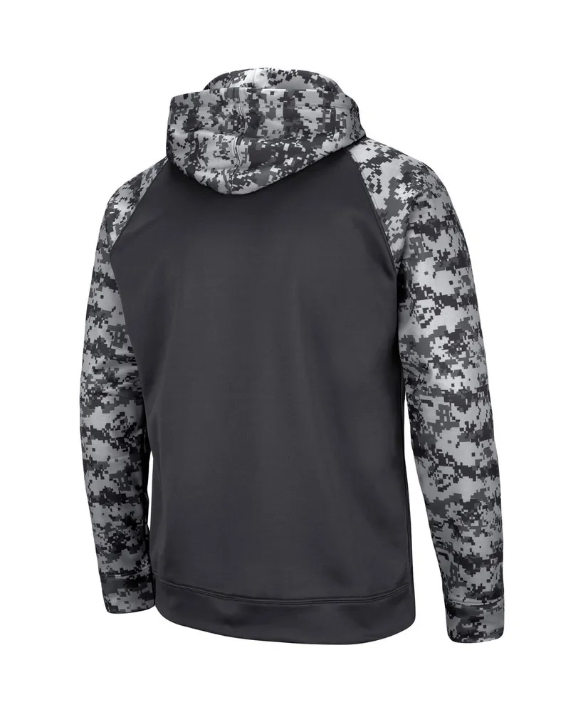 Men's Colosseum Charcoal Utah State Aggies Oht Military-Inspired Appreciation Digital Camo Pullover Hoodie