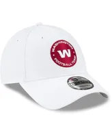 Men's New Era White Washington Football Team Circle Essential 9Forty Adjustable Hat