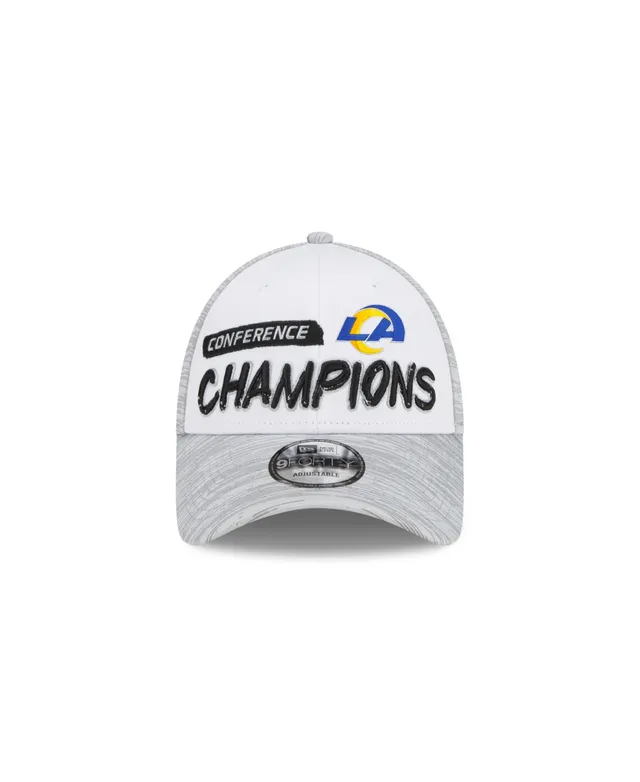 Los Angeles Rams New Era 2021 NFC Champions Locker Room 9FORTY Snapback  Adjustable Hat - White/Heathered Gray