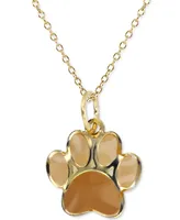 Enamel Paw 18" Pendant Necklace in 14k Gold