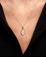 Diamond Pave Teardrop 18" Pendant Necklace (1/6 ct. t.w.) in 10k Gold