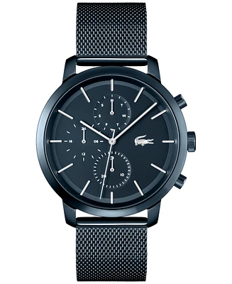 Lacoste Men's Replay Blue-Tone Stainless Steel Mesh Bracelet Watch 44mm