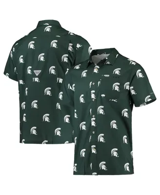 Men's Green Michigan State Spartans Super Slack Tide Omni-Shade Button-Up Shirt