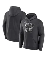 Men's Fanatics Heathered Charcoal Las Vegas Raiders 2021 Nfl Playoffs Bound Lights Action Pullover Hoodie