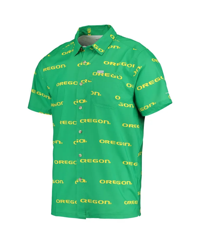 Men's Green Oregon Ducks Super Slack Tide Omni-Shade Button-Up Shirt