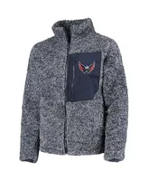 Big Girls Navy Washington Capitals Fan Gear Sherpa Full-Zip Jacket