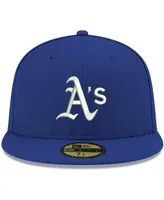 Men's New Era Royal Oakland Athletics Logo White 59FIFTY Fitted Hat