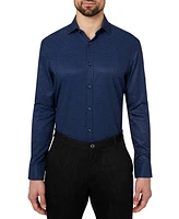 Men's Regular Fit Non-Iron Dot-Print Performance Stretch Dress Shirt