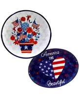 Certified International Stars and Stripes Melamine Platter Set, 2 Piece