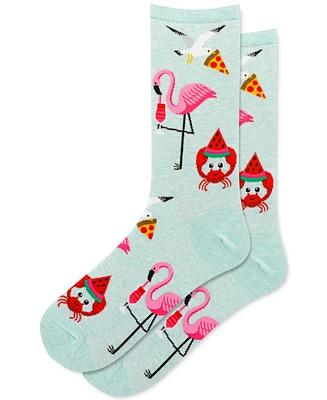 Hot Sox Summer Flamingo Seagull & Crab Socks