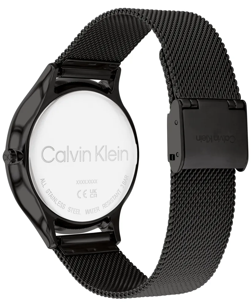 Calvin Klein Black Stainless Steel Mesh Bracelet Watch 38mm