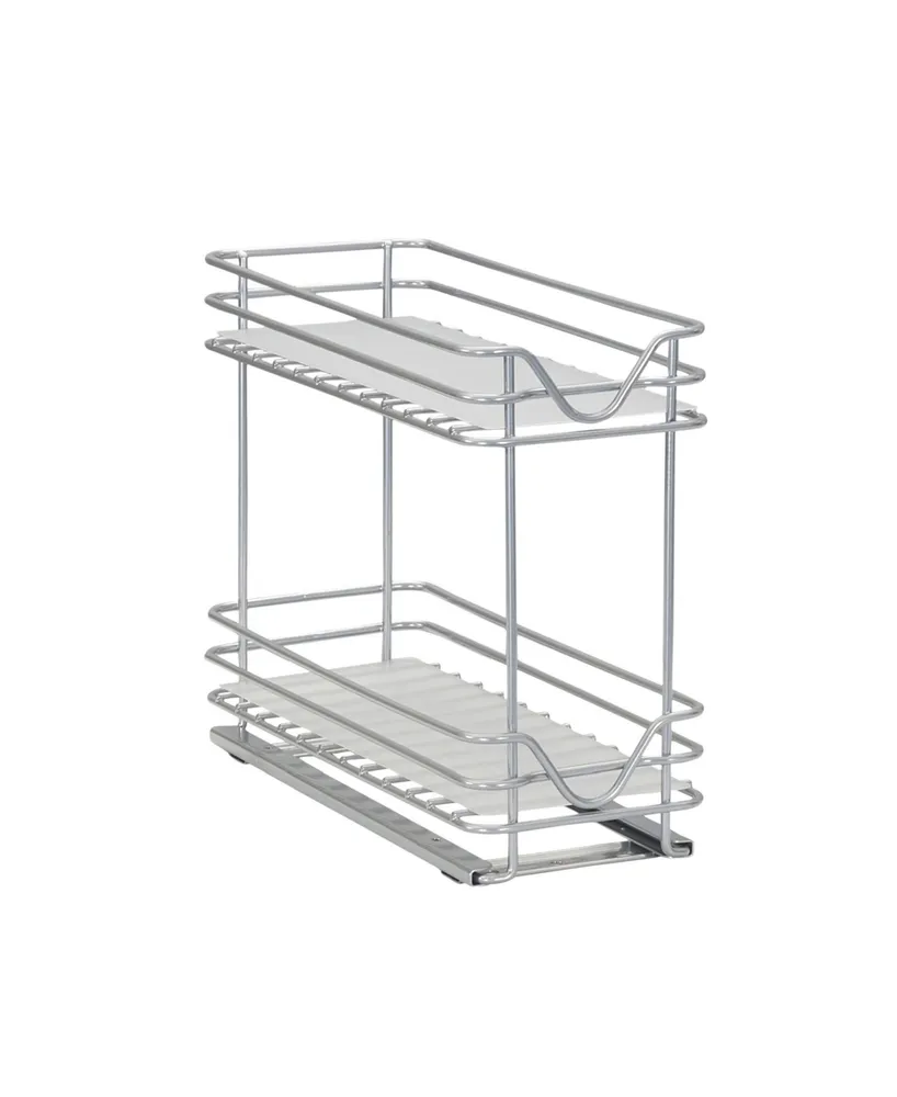 2-Tier Spice Rack Organizer, 4" - Silver