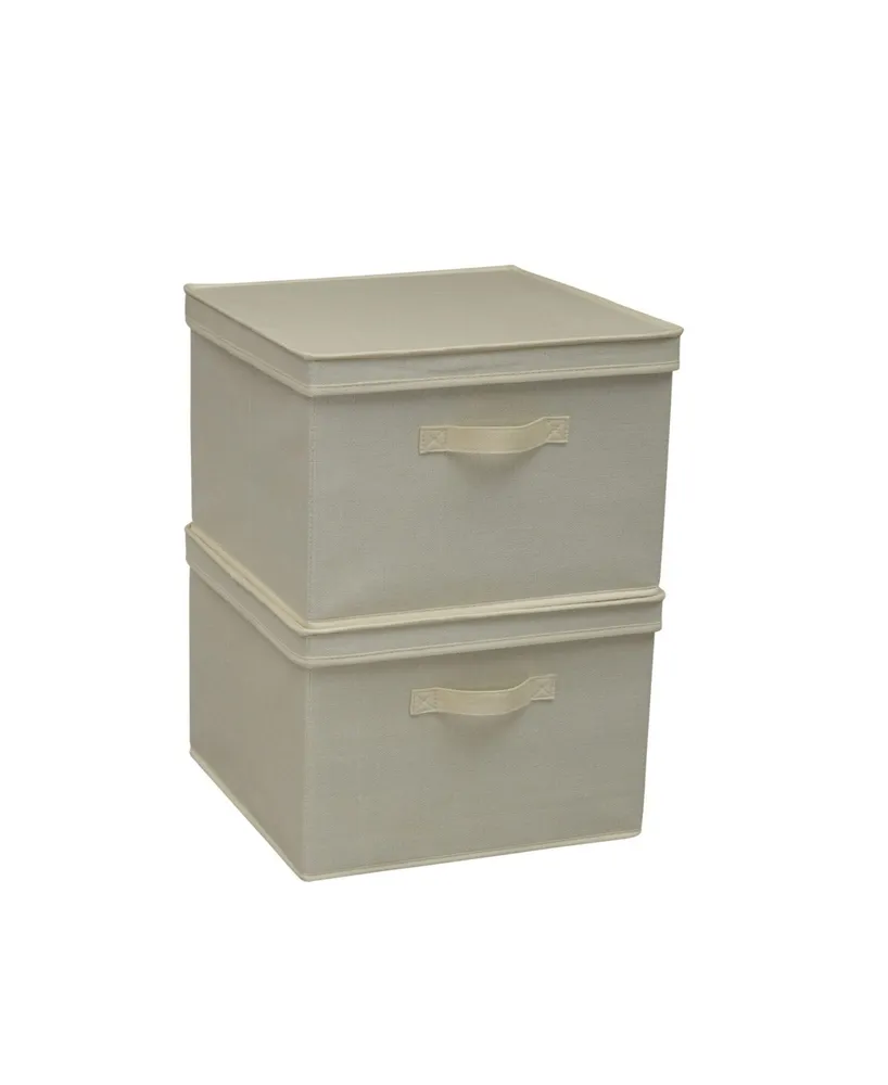 Household Essentials Large Canvas Storage Box with Lid 