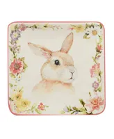 Certified International Easter Garden 6" Assorted Square Canape Plates, Set of 4