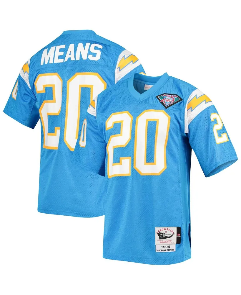 Men's Mitchell & Ness Natrone Means Powder Blue Los Angeles Chargers Authentic Retired Player Jersey