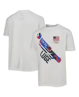 Big Boys White Team Usa Luge Scattered Swatch T-shirt