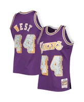 Men's Mitchell & Ness Jerry West Purple Los Angeles Lakers 1971-72 Hardwood Classics 75th Anniversary Diamond Swingman Jersey