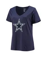 Women's Fanatics CeeDee Lamb Navy Dallas Cowboys Plus Name and Number V-Neck T-shirt