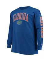 Men's Champion Royal Florida Gators Big and Tall 2-Hit Long Sleeve T-shirt