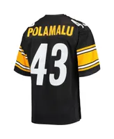 Men's Mitchell & Ness Troy Polamalu Black Pittsburgh Steelers 2007 Authentic Retired Player Jersey