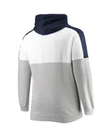 Men's Navy, Heather Gray New England Patriots Big and Tall Team Logo Pullover Hoodie