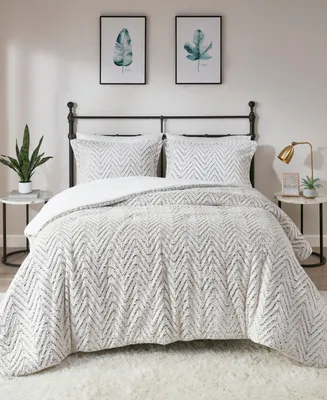 Madison Park Adelyn Faux Fur 3-Pc. Duvet Cover Set, King