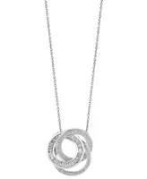 Effy Diamond Interlocking Triple Circle 18" Pendant Necklace (3/4 ct. t.w.) in 14k White Gold