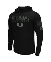 Men's Black Miami Hurricanes Oht Military-Inspired Appreciation Hoodie Long Sleeve T-shirt